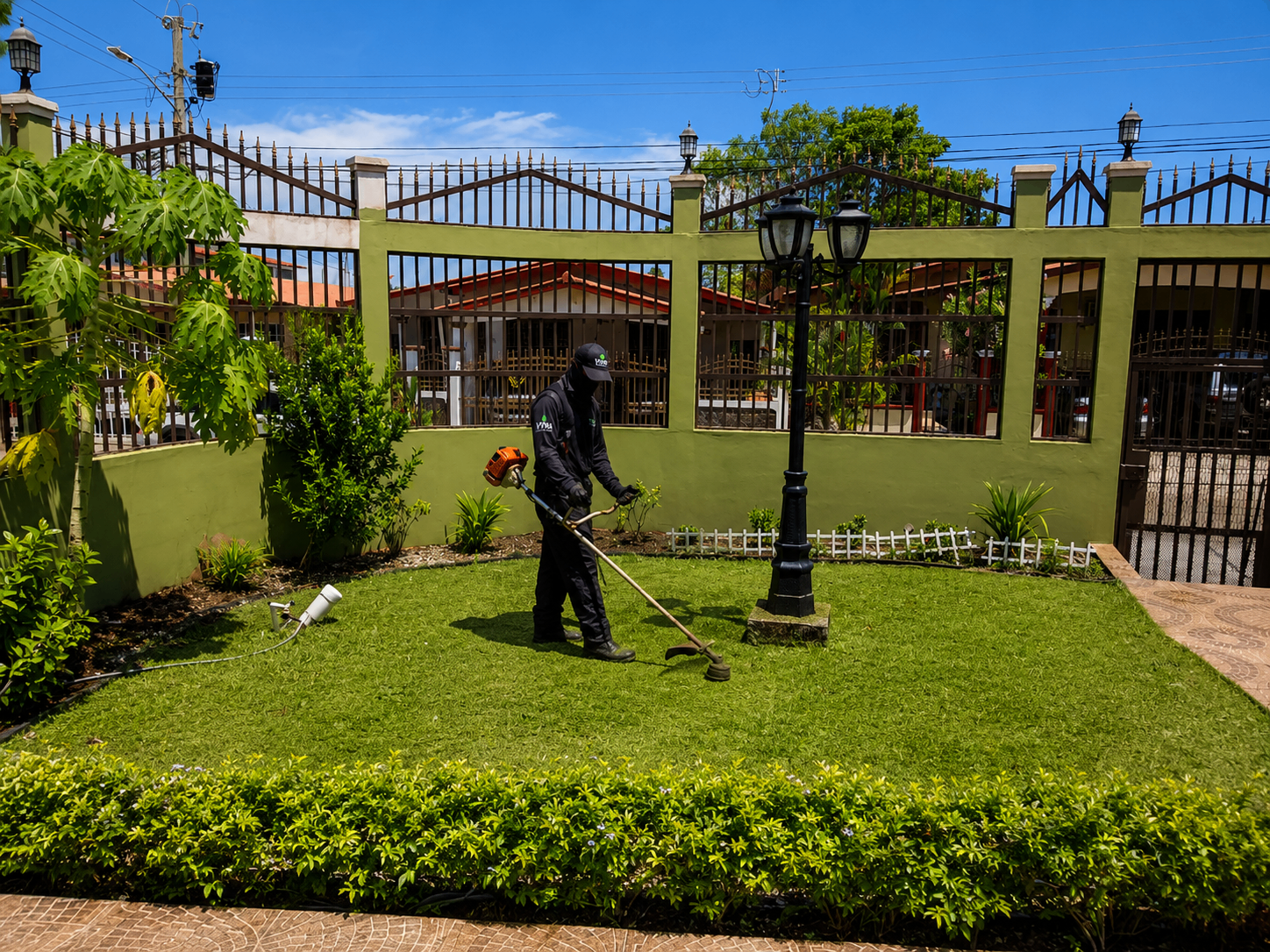 Residencia privada — Mantenimiento de césped y jardín ornamental.